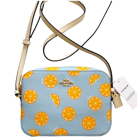 New Coach  Mini Camera Bag With Orange Print - Picture 4 of 10